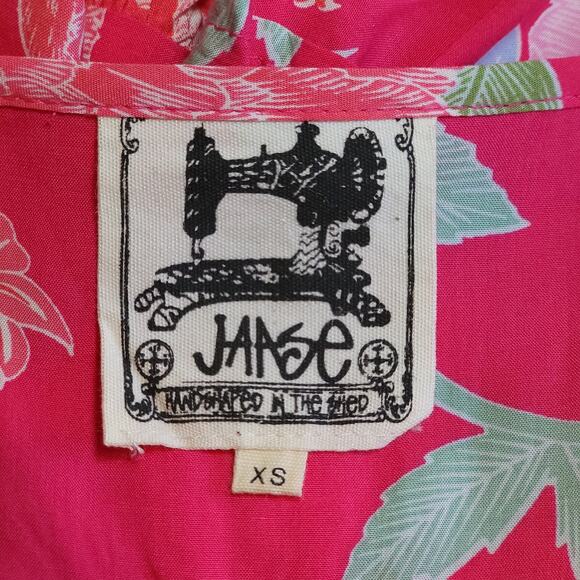 JAASE Floral Midi Dress Short Sleeve Tie Waist Flowy Red Boho Casual Summer XS - Picture 13 of 16